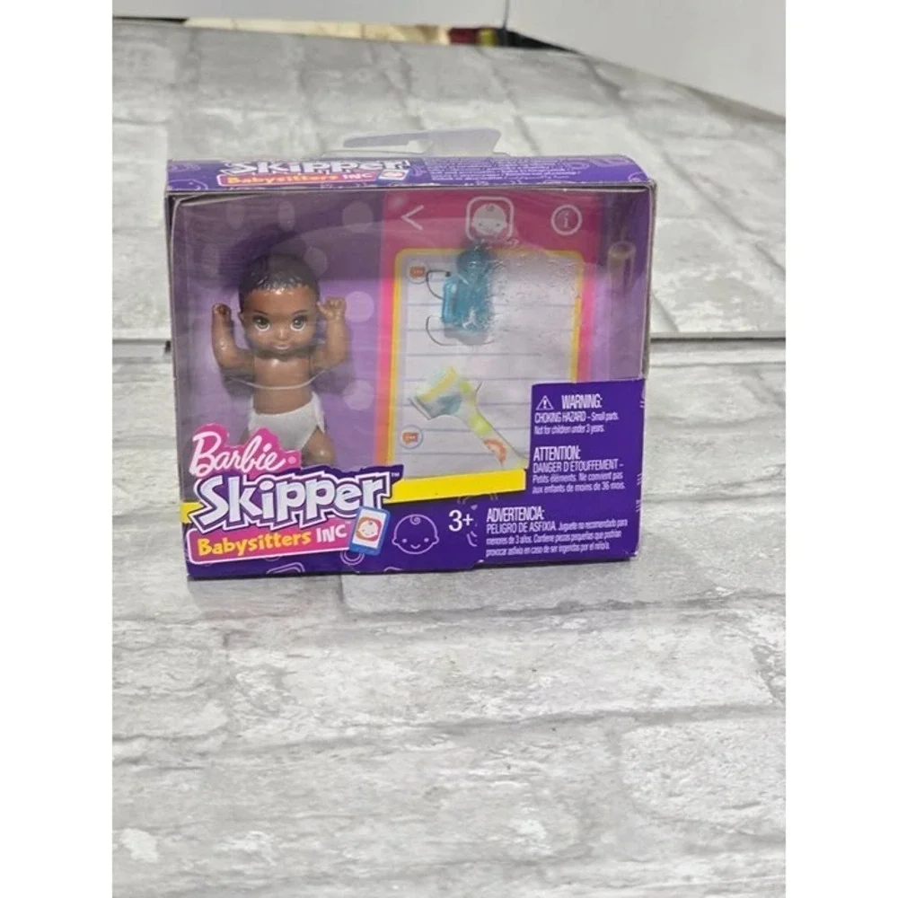 Barbie Skipper African American Black Baby Babysitters Doll Mattel NEW